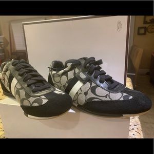Coach black and white shoes